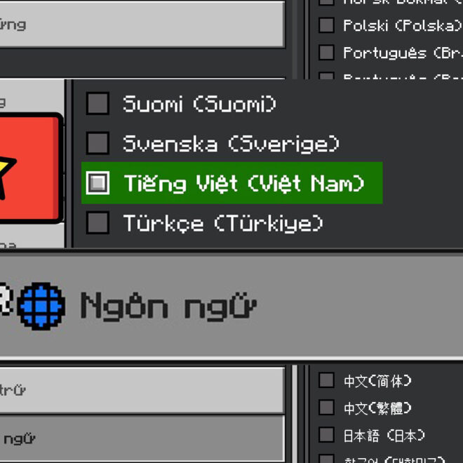Hướng dẫn thêm tiếng việt vào Minecraft PE