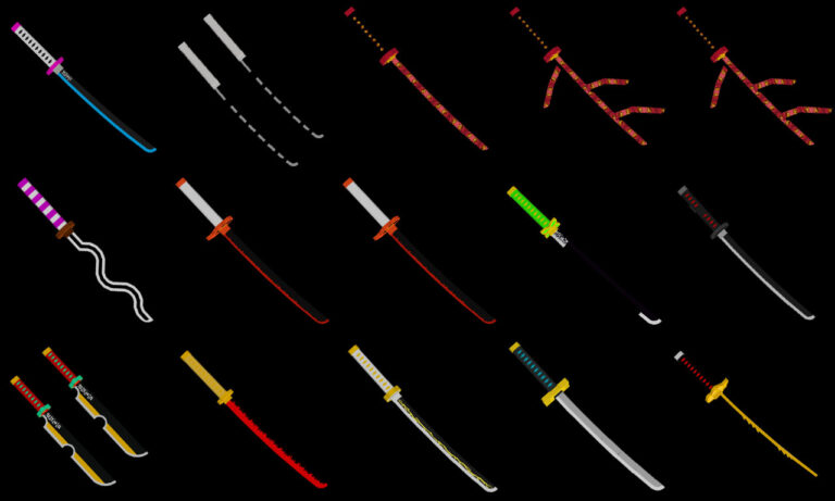 [Blockbench] Chia sẻ mô hình Katana trong demon slayer