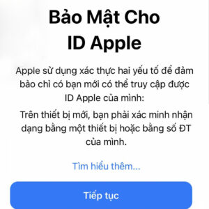 ID Apple trắng thông tin