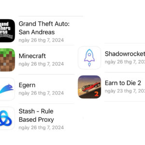 ID Apple Grand GTA San + Minecraft + Shadowrocket + Egern + Earn to Die 2