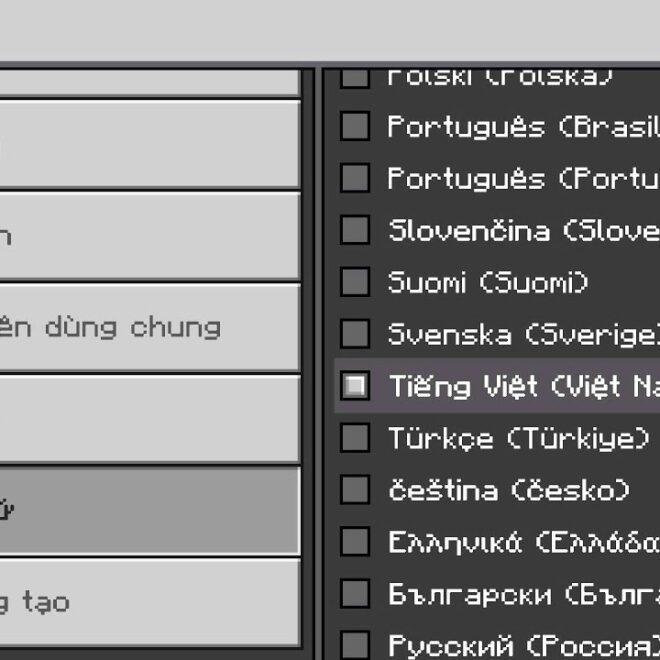 Gói tiếng việt cho Minecraft PE/BE